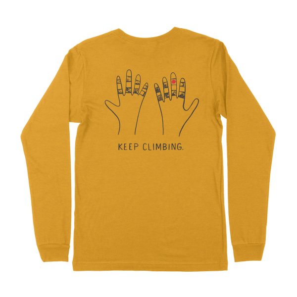 Keep Climbing Taped Hands — Unisex Rock Climbing Long Sleeve T-Shirt Online now