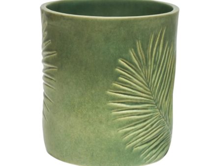 Kew Stoneware Green Sago Palm Planter For Cheap